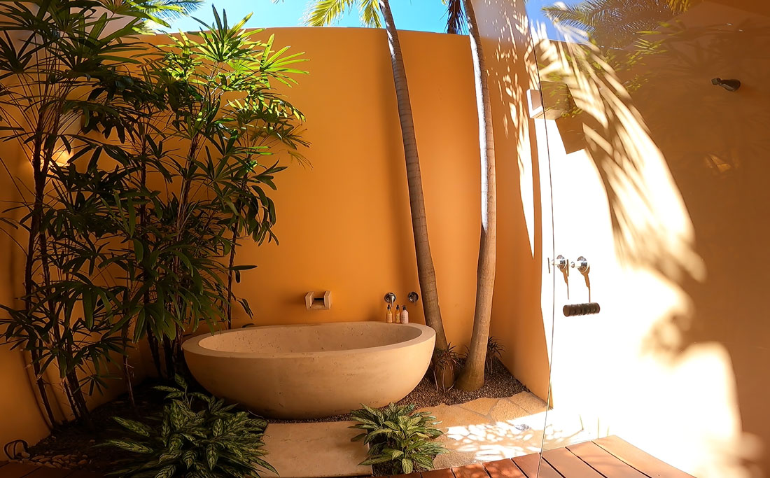 Casa Querencia - Luxury Home Rental - Guest Suite 1 Outdoor Tub and Shower - Punta Mita Mexico